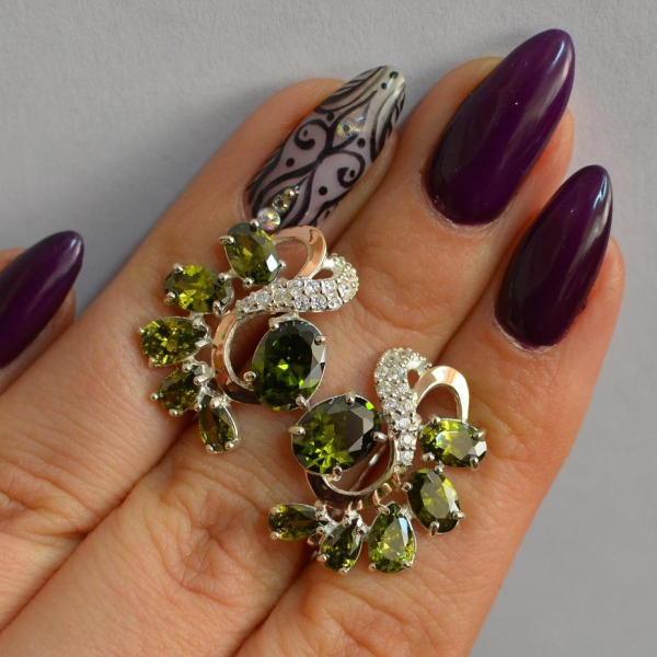 Срібні сережки з золотими накладками