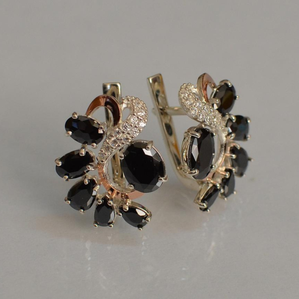 Срібні сережки з золотими накладками