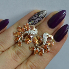 Срібні сережки з золотими накладками