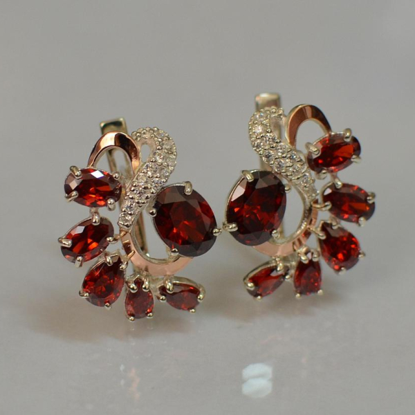 Срібні сережки з золотими накладками