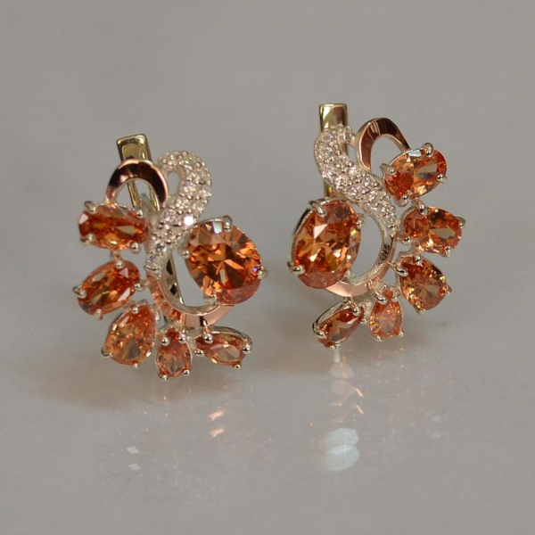 Срібні сережки з золотими накладками