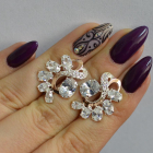 Срібні сережки з золотими накладками