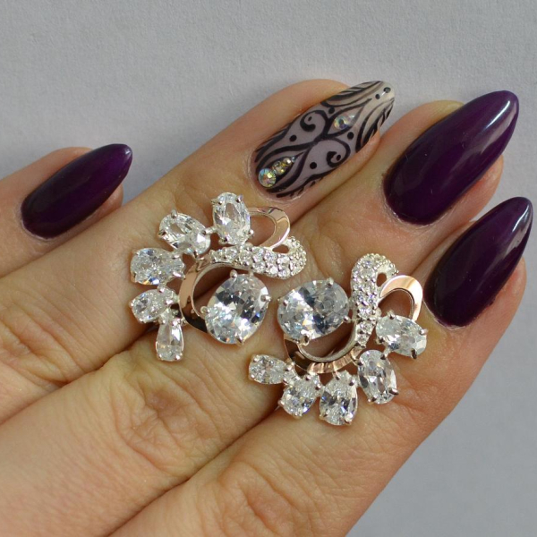 Срібні сережки з золотими накладками