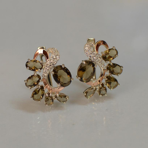 Срібні сережки з золотими накладками