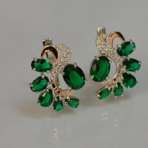 Срібні сережки з золотими накладками