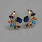 Срібні сережки з золотими накладками