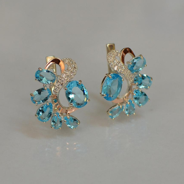 Срібні сережки з золотими накладками