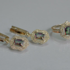 Серебряный набор с золотыми пластинами