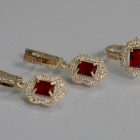 Серебряный набор с золотыми пластинами