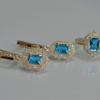 Серебряный набор с золотыми пластинами