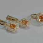 Серебряный набор с золотыми пластинами