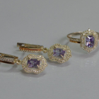 Серебряный набор с золотыми пластинами