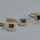 Серебряный набор с золотыми пластинами