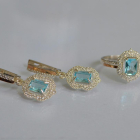 Серебряный набор с золотыми пластинами