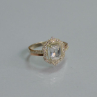 Срібна каблучка з золотими вставками