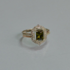 Срібна каблучка з золотими вставками