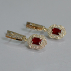 Срібні сережки з золотими вставками