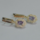 Срібні сережки з золотими вставками