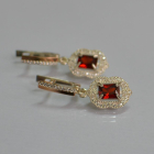 Срібні сережки з золотими вставками