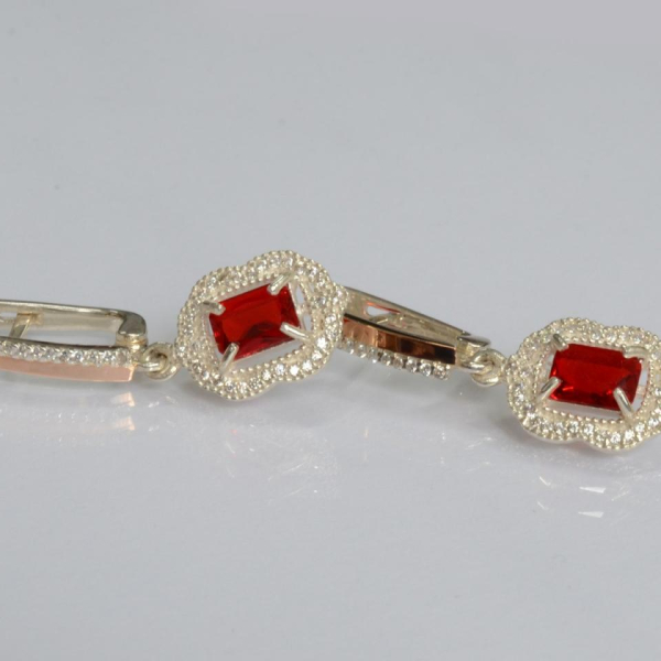 Срібні сережки з золотими вставками