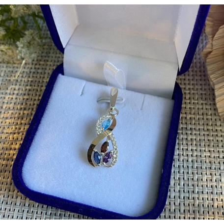 Серебряная подвеска с золотими вставками