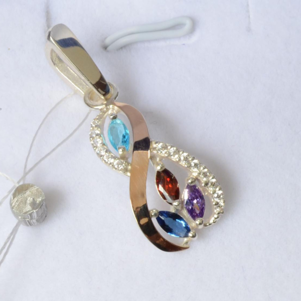 Срібна підвіска з пластинами золота