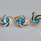 Срібний набір з золотими пластинами