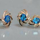 Срібний набір з золотими пластинами