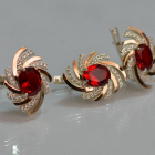 Срібний набір з золотими пластинами