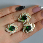 Срібний набір з золотими пластинами