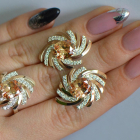 Срібний набір з золотими пластинами