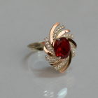 Срібна каблучка з золотими вставками