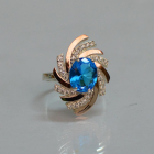 Срібна каблучка з золотими вставками