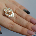 Срібна каблучка з золотими вставками