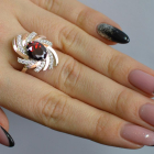 Срібна каблучка з золотими вставками