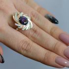 Срібна каблучка з золотими вставками