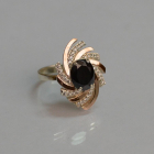 Срібна каблучка з золотими вставками