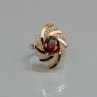 Срібна каблучка з золотими вставками