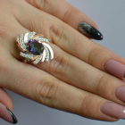 Срібна каблучка з золотими вставками