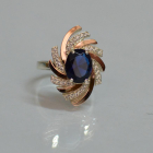 Срібна каблучка з золотими вставками