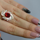 Срібна каблучка з золотими вставками