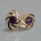 Срібні сережки з золотими вставками