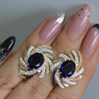 Срібні сережки з золотими вставками