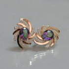 Срібні сережки з золотими вставками