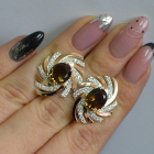 Срібні сережки з золотими вставками