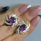 Срібні сережки з золотими вставками