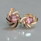 Срібні сережки з золотими вставками