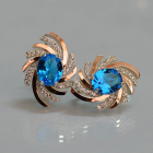 Срібні сережки з золотими вставками