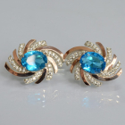 Срібні сережки з золотими вставками