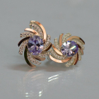 Срібні сережки з золотими вставками